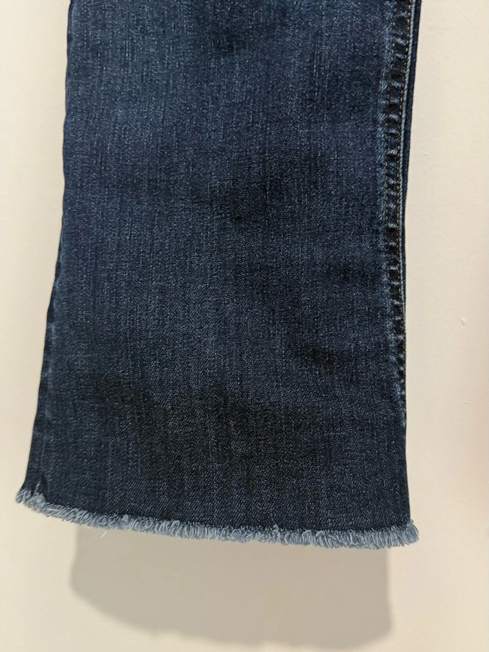 J. Crew Dark Indigo Crop Flare Jeans with Button Front